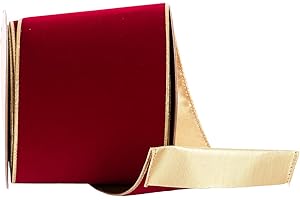 4 Inch Red Velvet Ribbon Wired for Christmas Decorations