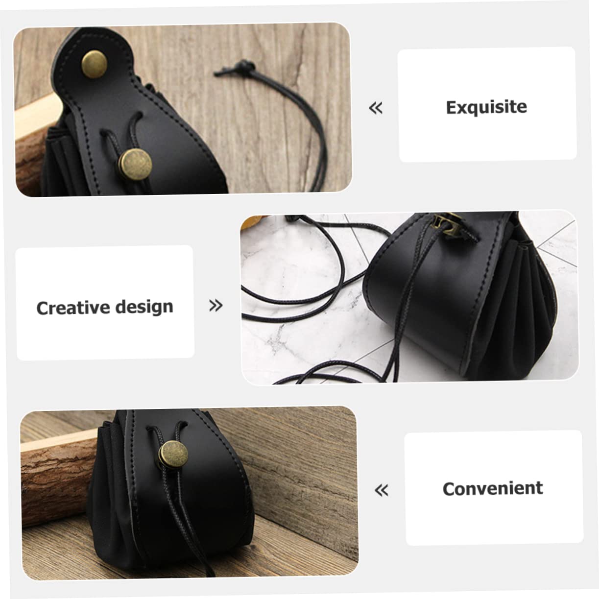 4pezzi Borsa Per Dadi Decorativa Pelle Sacchetto Porta Dadi e Resistente Per Giochi Da Tavolo e Accessori
