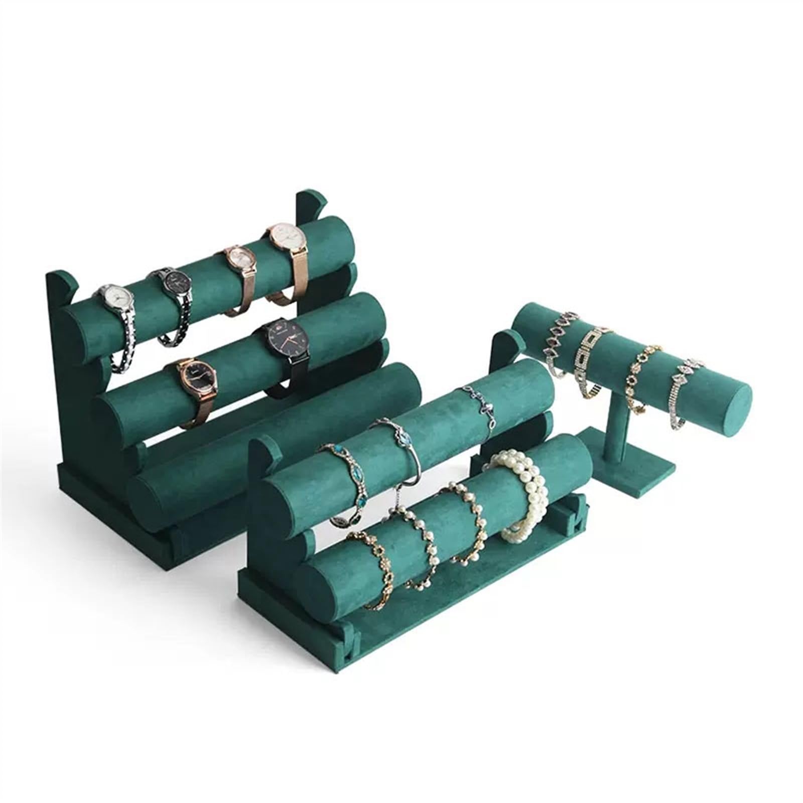 YCTTKDD Schmuckständer, Armbandhalter, Samt-Armbandhalter mit 2 Etagen, Abnehmbarer Armband-Präsentationsständer für Schmuckorganisation und Präsentation von Schmuck-Organizer (weiß)