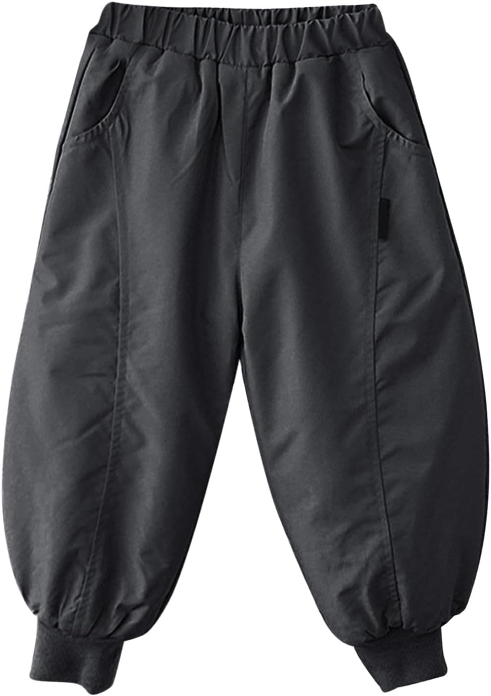 Kids Harem Snow Pants Boys Girls Thermal Insulated Ski Pants Elastic Cuff Hiking Joggers Winter Warm Snowpants Thick Trousers