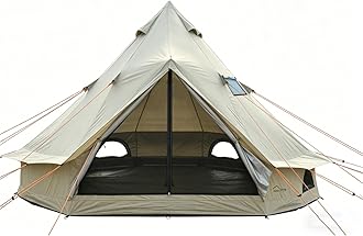 DANCHEL OUTDOOR B2 Portable Yurt Tent for 4/8 Person Family Camping Tent UPF50+, 4 Season Bell Tent with Stove Jack Large Hot Tent 300D Oxford Yurt House for All Year Living Glamping, 4m/5m