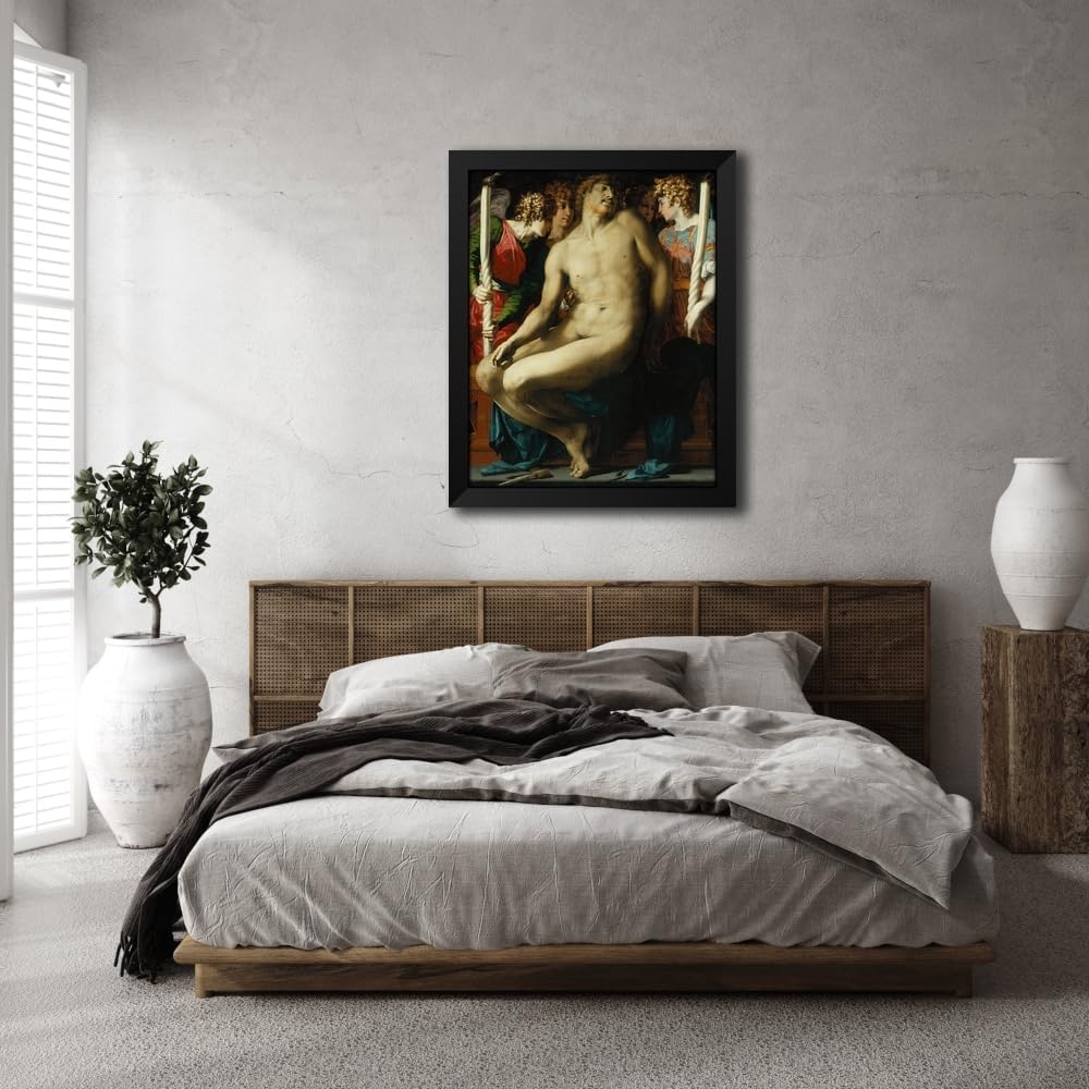 ArtDirect The Dead Christ with Angels Custom Framed Art Print Giclee Print or Canvas Options with Various Sizes and Customization by Fiorentino, Rosso
