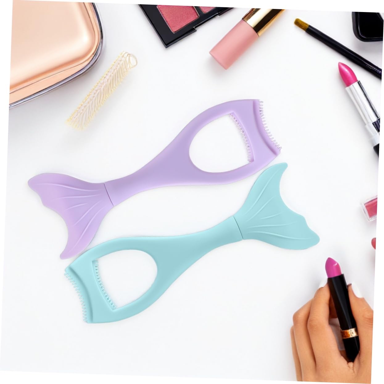 SOESFOUFU 3pcs Mermaid Mascara Applicator Multifunctional Eyelash Tool for Natural Makeup Comb Design for Tidy Lashes for Daily and Professional Use