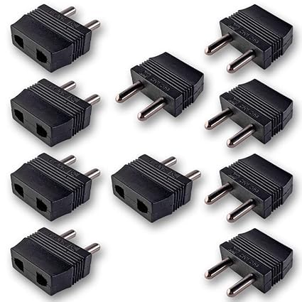 MX World Conversion (2 Pin Flat & 2 Pin Round) USA, Japan, China, Taiwan, Thailand,Thailand, Europe, Italy, Indonesia and Korea to India (Type -D) -MX -96 Pack of 10