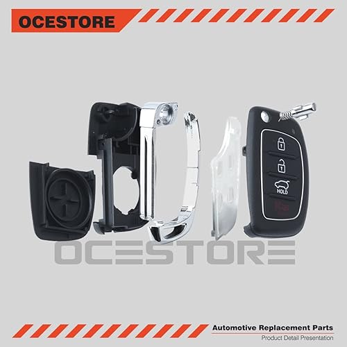 Miniatura 3 de OCESTORE 1 funda para llavero de coche compatible con 2013 2014 2015 2016 Santa fe Son-ata Tucson Key Fob Shell
