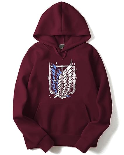 Men's Cotton Neck Hooded Sweatshirt (H22-1-WINN-MR_Maroon_XL)