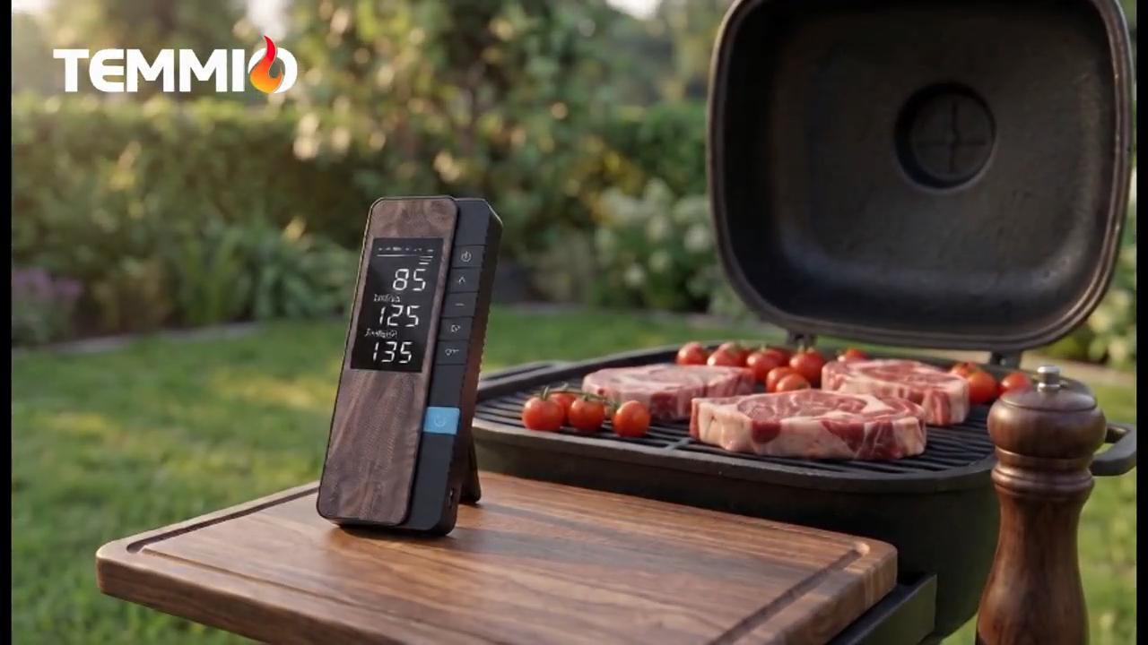 Image of Wireless Meat Thermometer Digital, 1 Probe Bluetooth Thermometer | Smart App & Standalone Display Base, NIST ±0.5F, Instant Read LCD, BBQ Smoker Grill Oven, Brisket Steak Turkey Pork