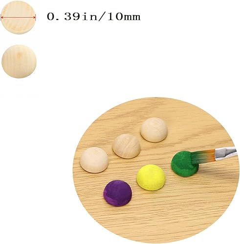 Miniatura 7 de 100 bolas de madera de media bola de 1 pulgada de diámetro, sin terminar, natural, mini bolas de madera divididas para proyectos de bricolaje,