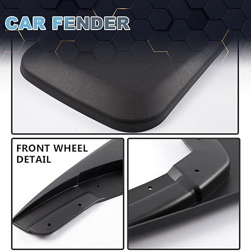 Miniatura 4 de PIT66 Splash Guard - Guardabarros para guardabarros, compatible con Silverado 1500 2014-2018, Silverado 2500 3500 2015-2018 (aletas moldeadas