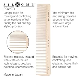 Cricket Silkomb Pro-30 Power Hair Cutting Comb - Silicone-Injected, Seamless Teeth with Dual Tooth Pattern for Precision Cutting, Styling, Ideal for All Hair Types