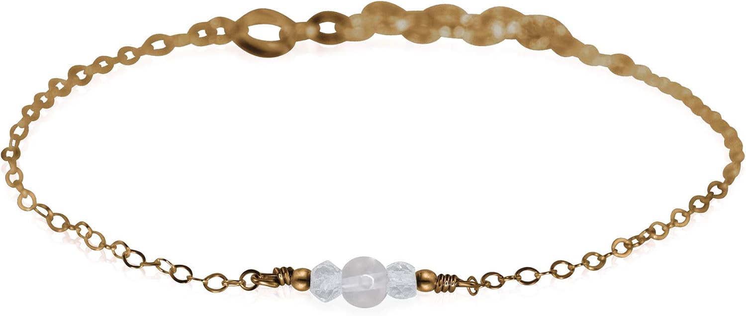 Luna Tide Crystal Quartz Dainty Bracelet in Bronze