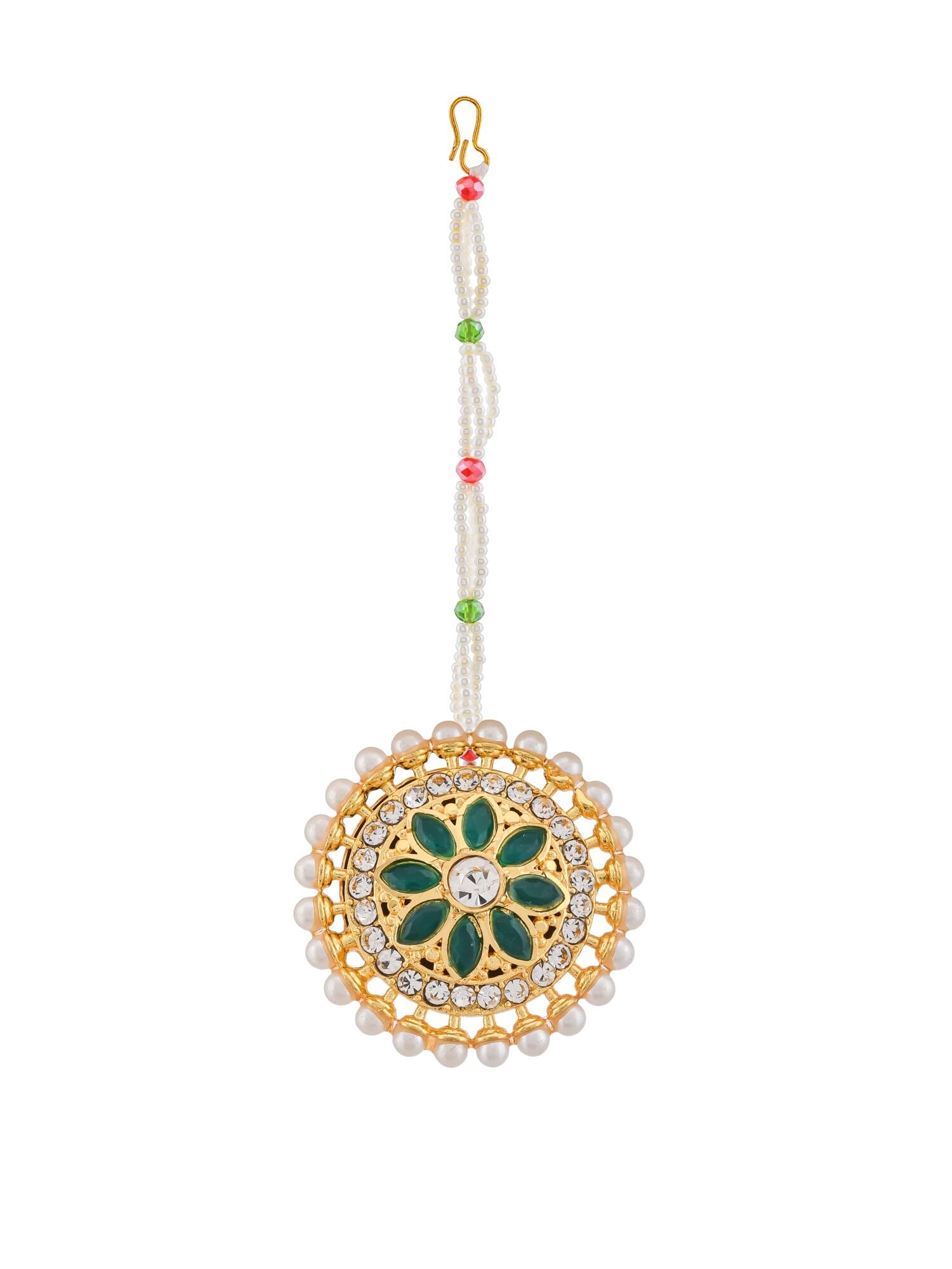Rajputi Borla Rajsthani Rakhdi Green Colour Maang Tika Traditional Kundan Polki Borla (B0CV548PDB) Amazon Price History, Amazon Price Tracker