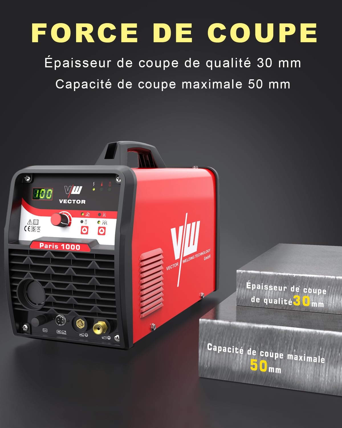VECTOR WELDING Découpeur Plasma IGBT Allumage sans Contact 100A 400V