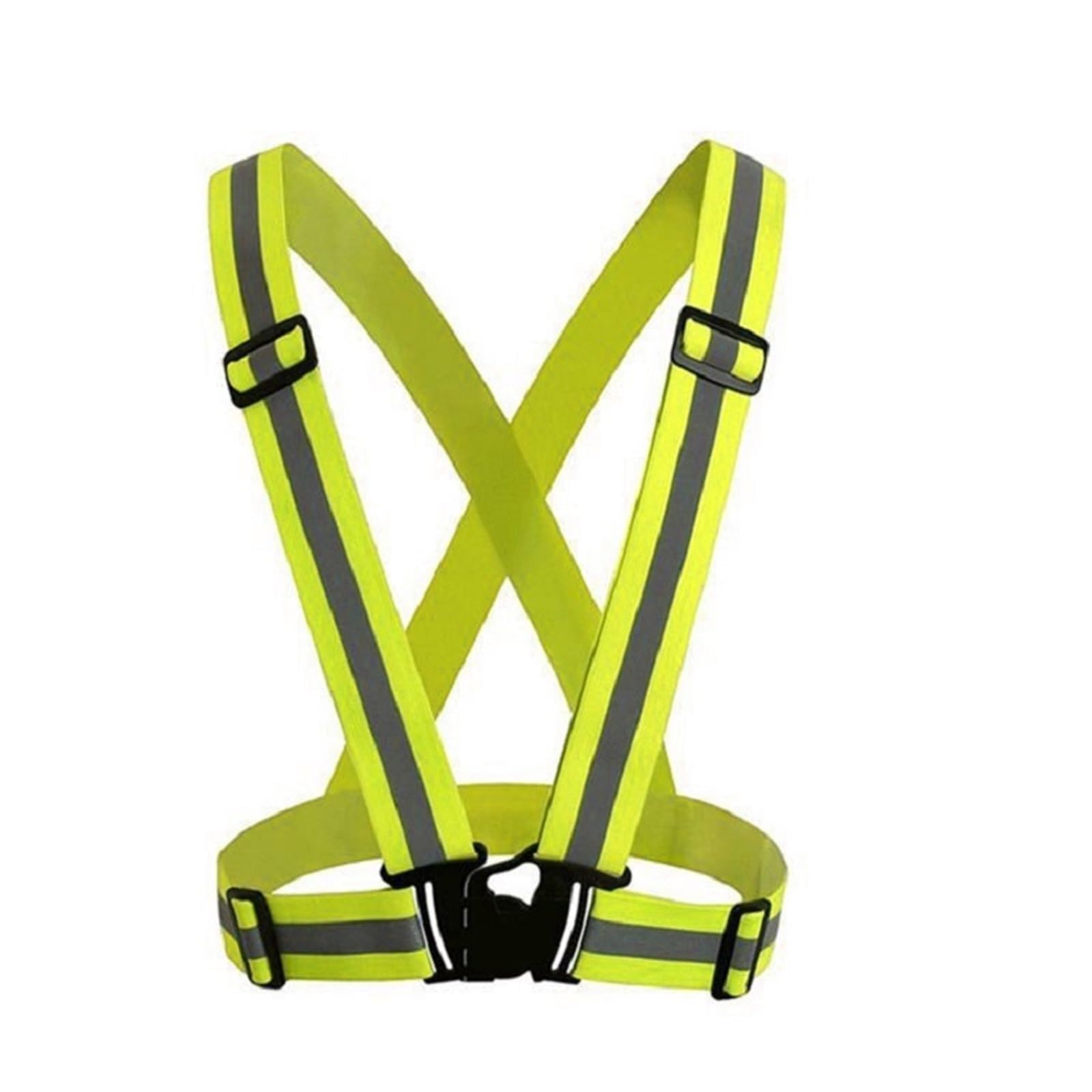 ByNGSDCC Breathable Adjustable Reflective Safety Vest Highlight Straps Elastic Band for Adults Kids Night Running Riding(Yellow)