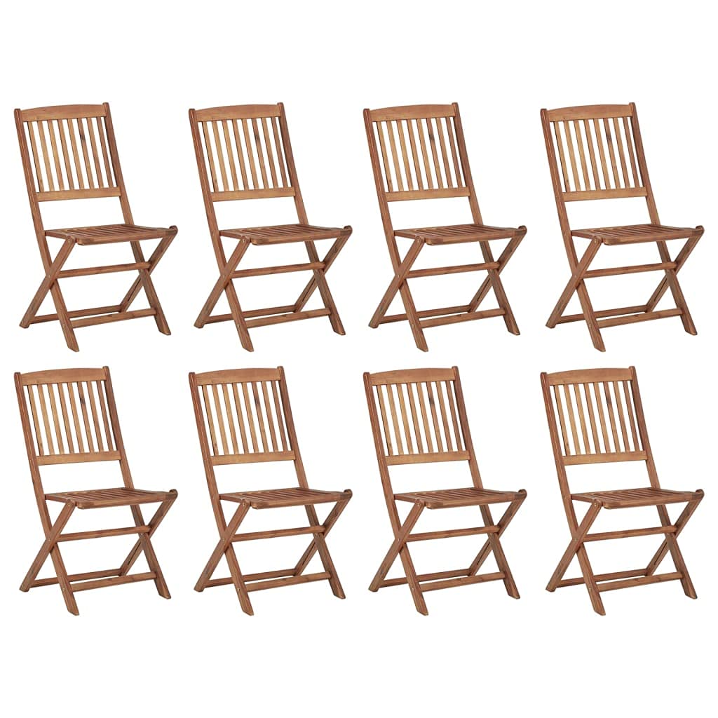 vidaXL 8X Akazienholz Massiv Gartenstuhl Klappbar mit Kissen Holzstuhl Stuhl Klappstuhl Essstuhl Balkonstuhl Terrassenstuhl Stühle Gartenmöbel
