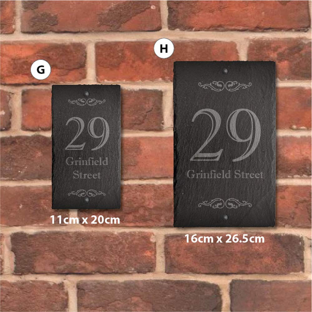 Stukk Stickers Rustic Slate House Gate Sign Plaque Door Number Personalised Name Plate UK Made