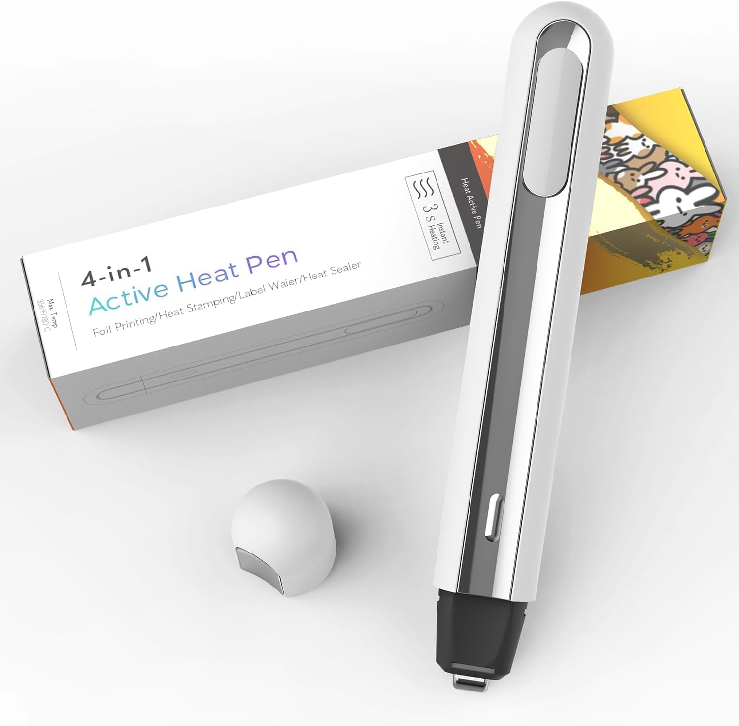 4 in1Mini Heat Press Machines, 3S Fast Heating, erasable Thermal Printing Paper, Food Bag Heat Sealer, Suitable for Clothes and Hats, Thermal Transfer Projects, hot Stamping Paper Drawing and Writing