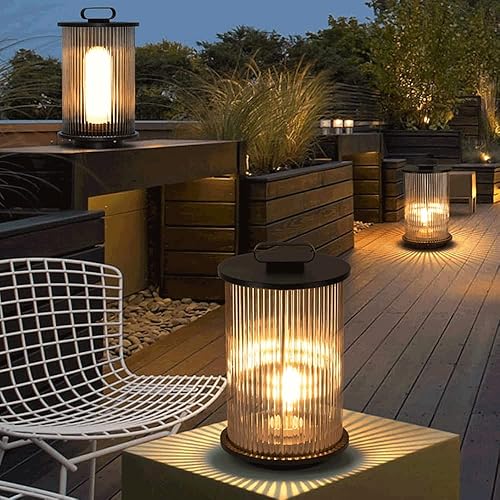 Miniatura 6 de Cilíndrica al aire libre impermeable columna cabeza luz moderna metal cristal lámpara jardín luz Villa comunidad terraza jardín césped luz LED E27
