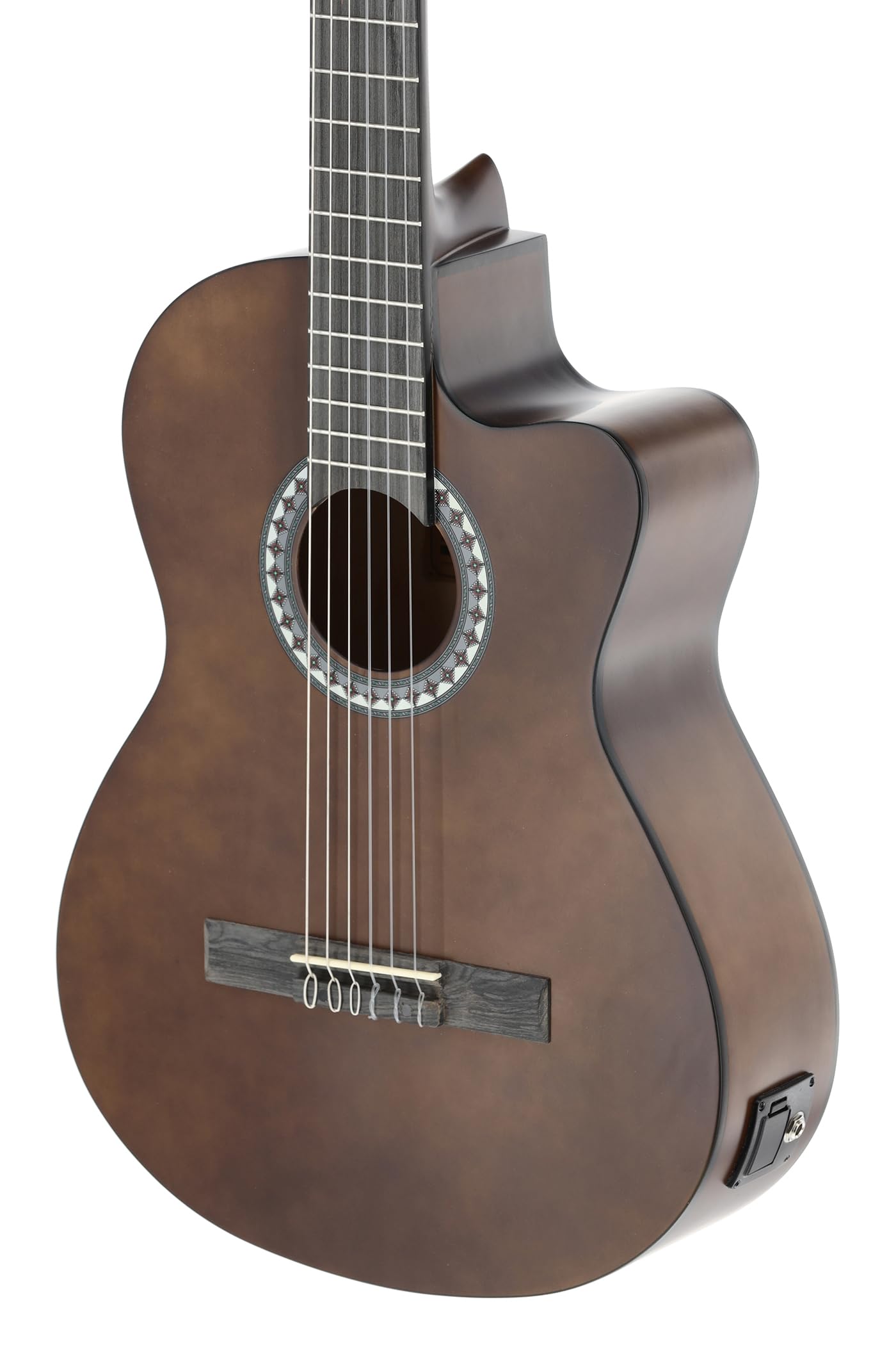 GEWA Chitarra Classica E-Acustica Basic 4/4 Corpo Tiglio Pickup EQ Accordatore Cutaway Noce