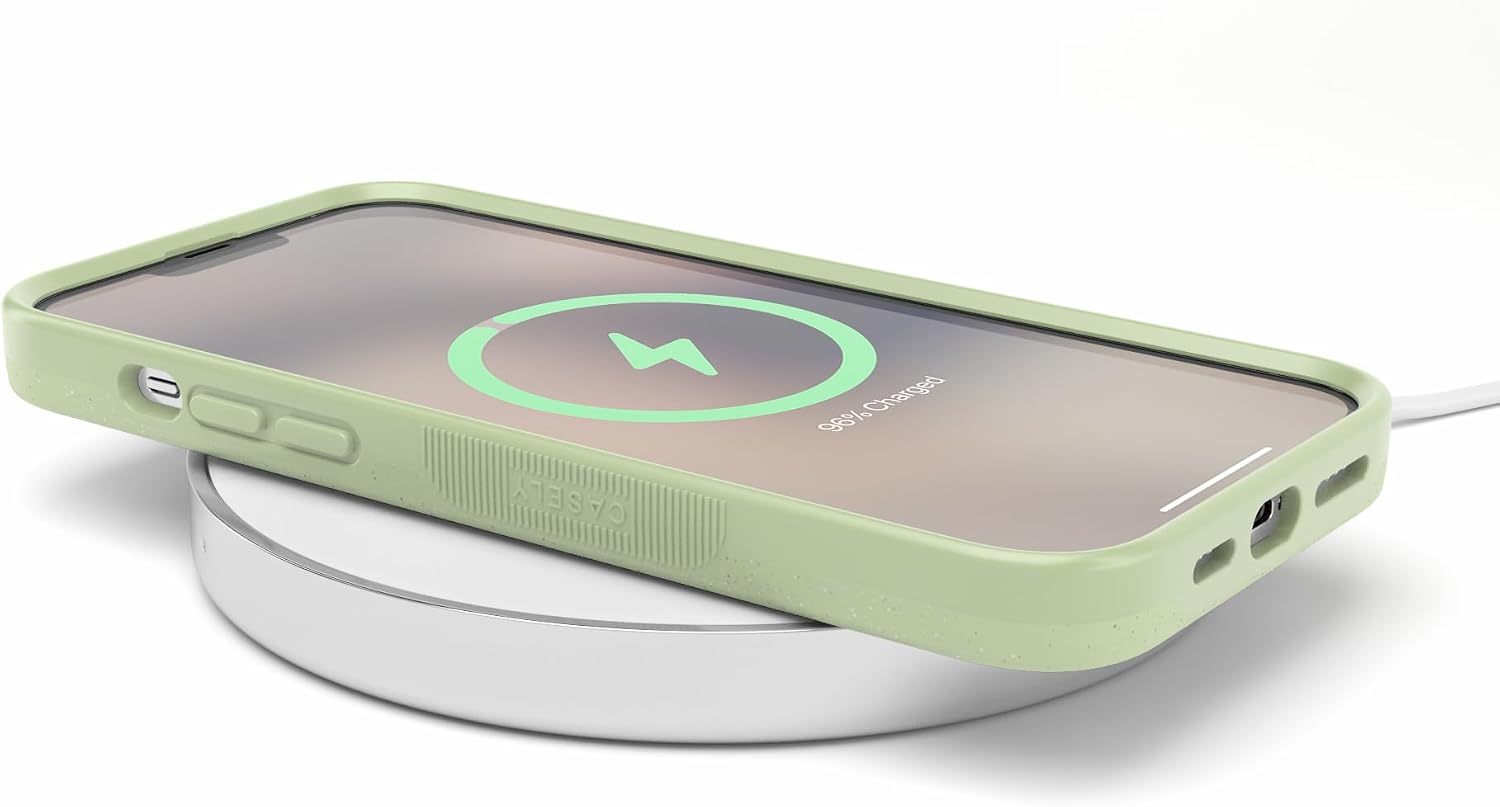 Casely iPhone 13 Pro Max Case | Kiwi Kiss | Matcha Green Shimmer | Bold Protective Design | Compatible with MagSafe