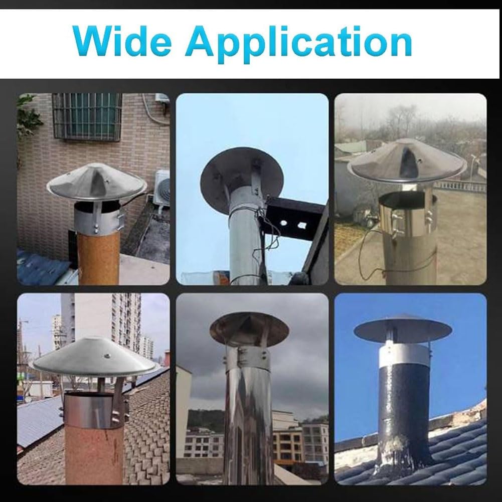 Tapa de Chimenea de Acero Inoxidable, Cubierta para Conducto de Estufa(190 mm)