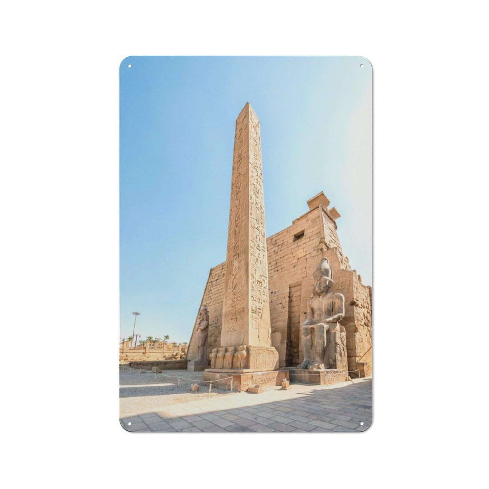 Junmoney Luxor Temple 30X20cm Retro-Style Tin Sign With For Café Or Home Bar, For Metal Sign Collectors, For Garage And Workshop Walls