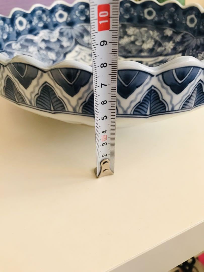Amazon.co.jp: 有田焼 龍峯窯 大鉢 三洋陶器 染付更紗 藍の染付