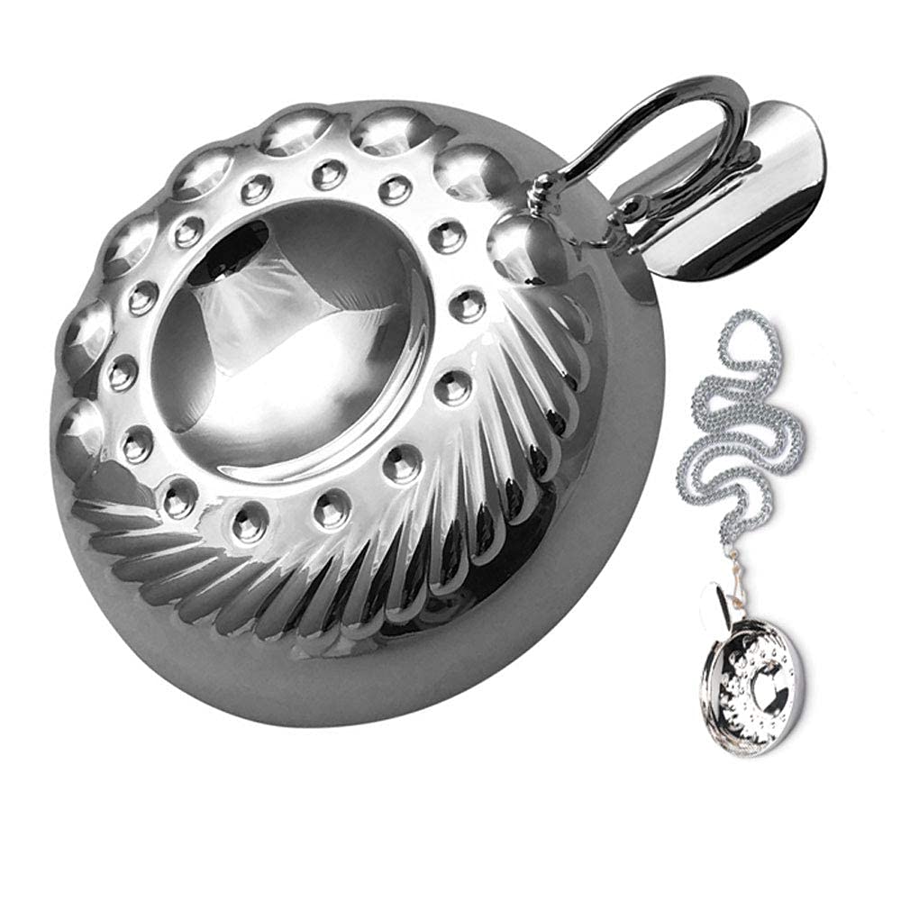 Professional Bordeaux Tastevin Sommelier - Silver - Complete set with chain and protective case