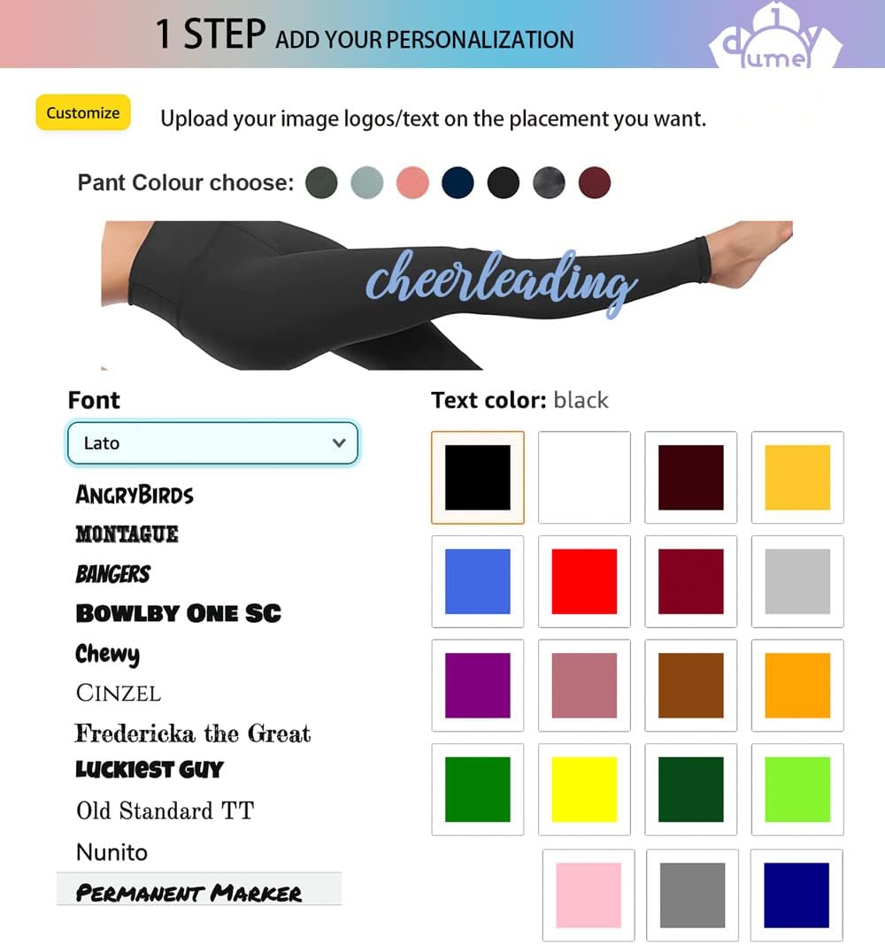 Leggings Add Your Text Logo Gym Compression Pants
