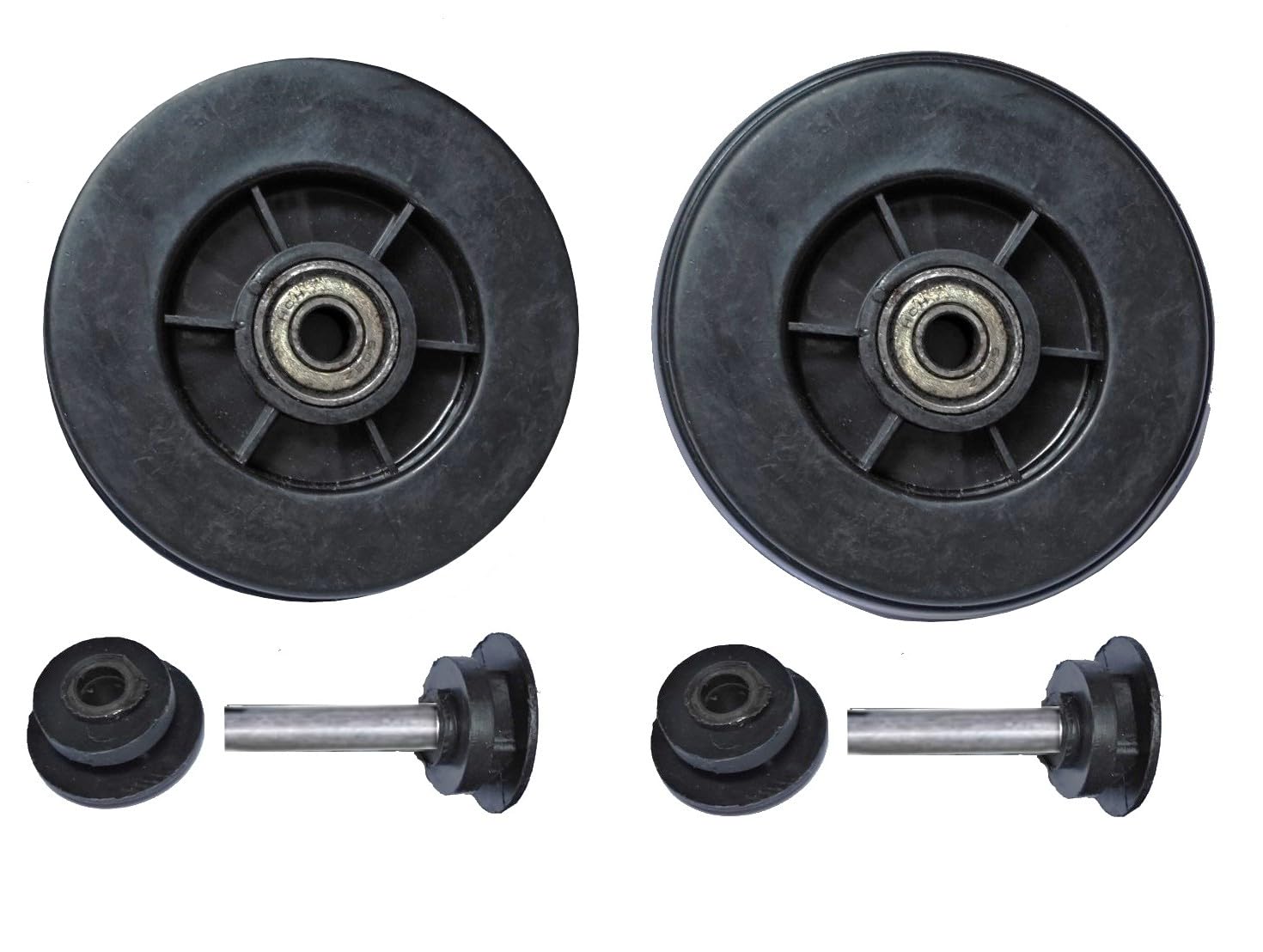 CYBIC Bicycle Swing Car Wheels, Black Rubber Construction, 2 Piece Set, with Ball Bearings-image-7