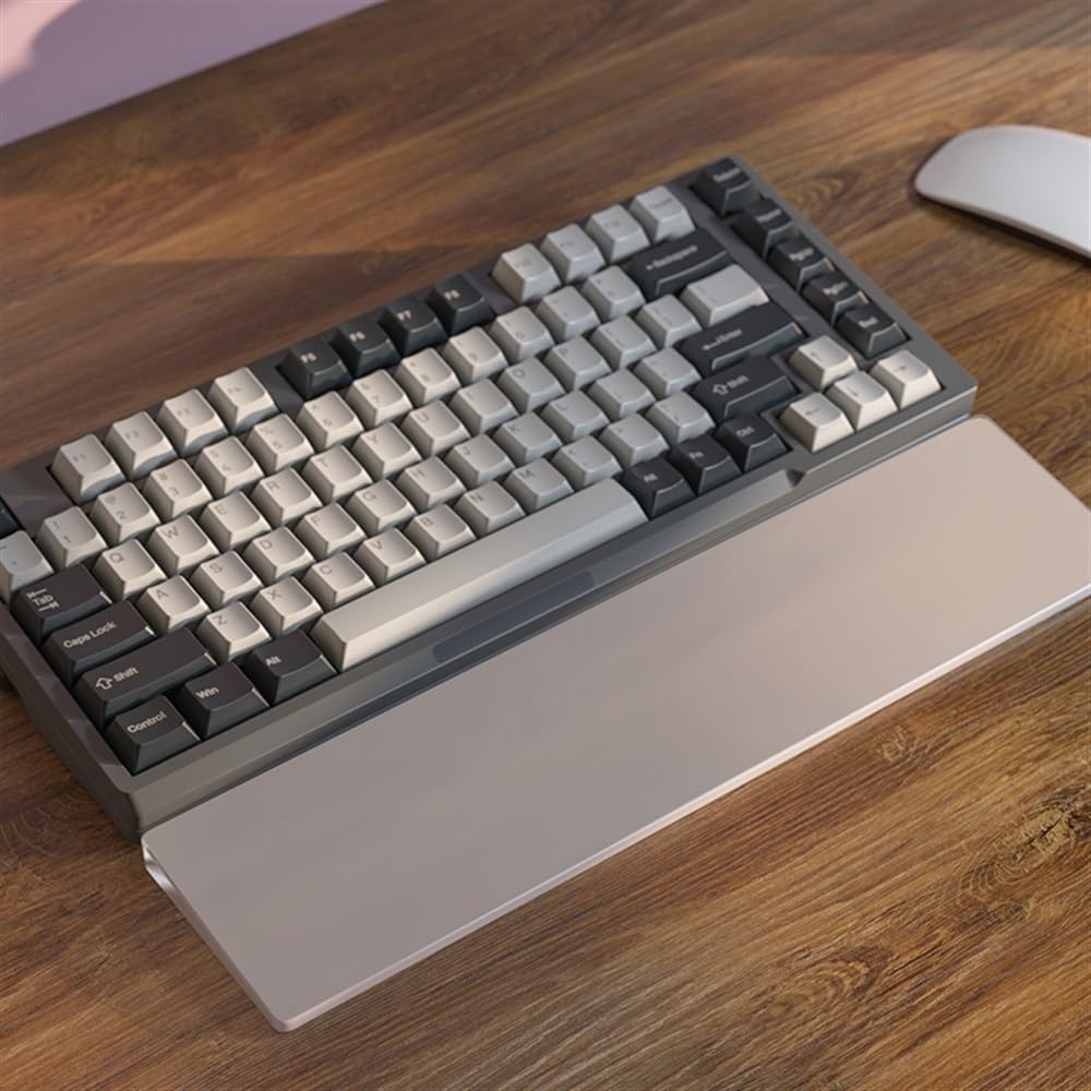 DucKey Custom Acrylic Keyboard Wrist Rest, Transparent/Frosted RGB Wrist Pad for Mechanical Keyboard (Color : Frosted, Size : 65%)