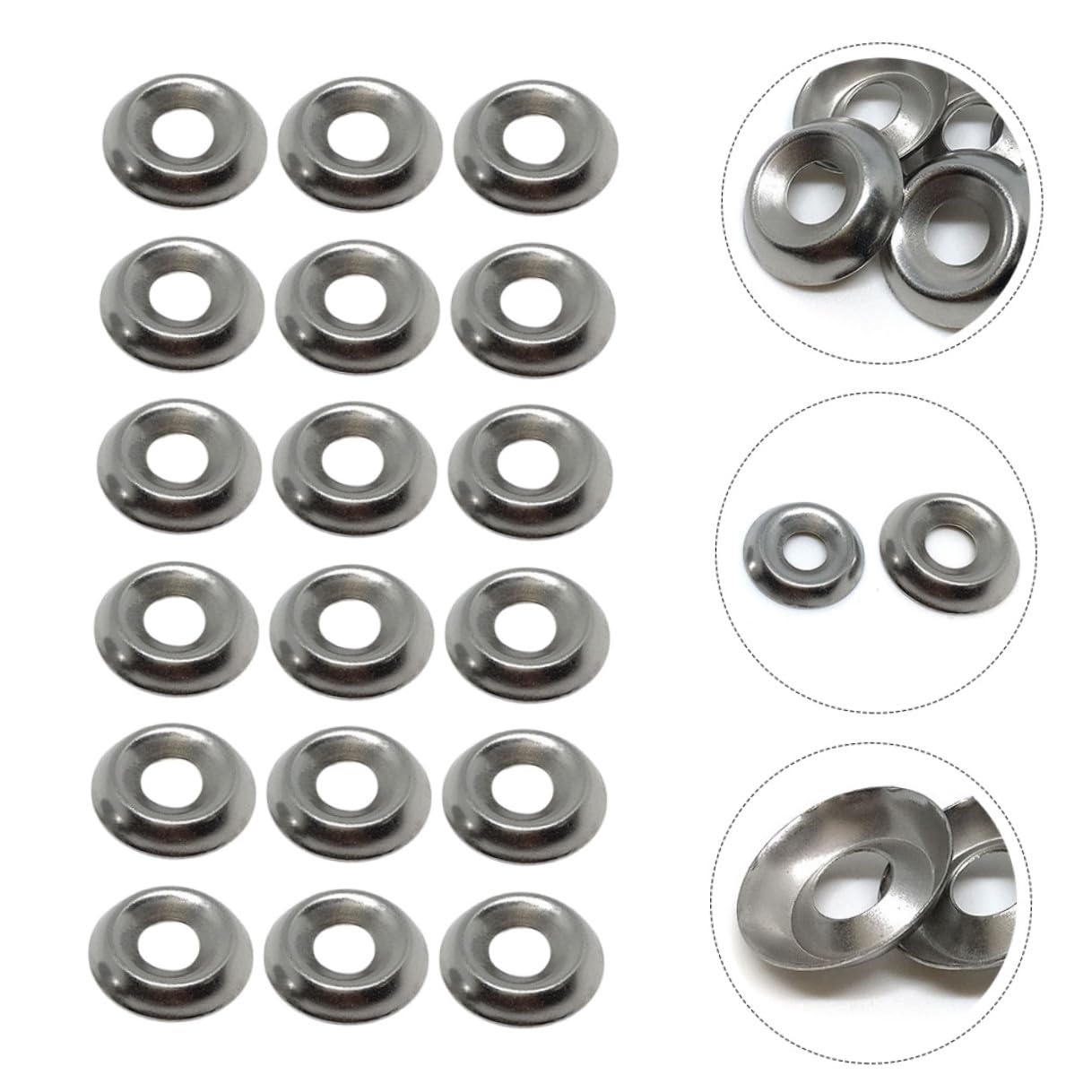 100pcs 304 Stainless Steel Concavo-Convex Screw Washers Fisheye-Shaped Bolt Gaskets Replacement Fixing Washers for Industrial and Plumbing Use