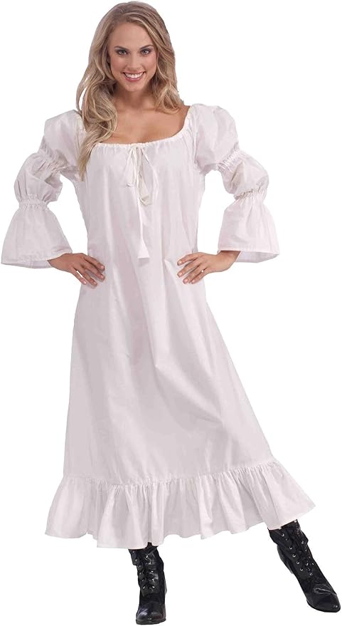 Forum Novelties Women's Medieval Chemise Costume Accessory, White, One Size (Best Fit 14/16)