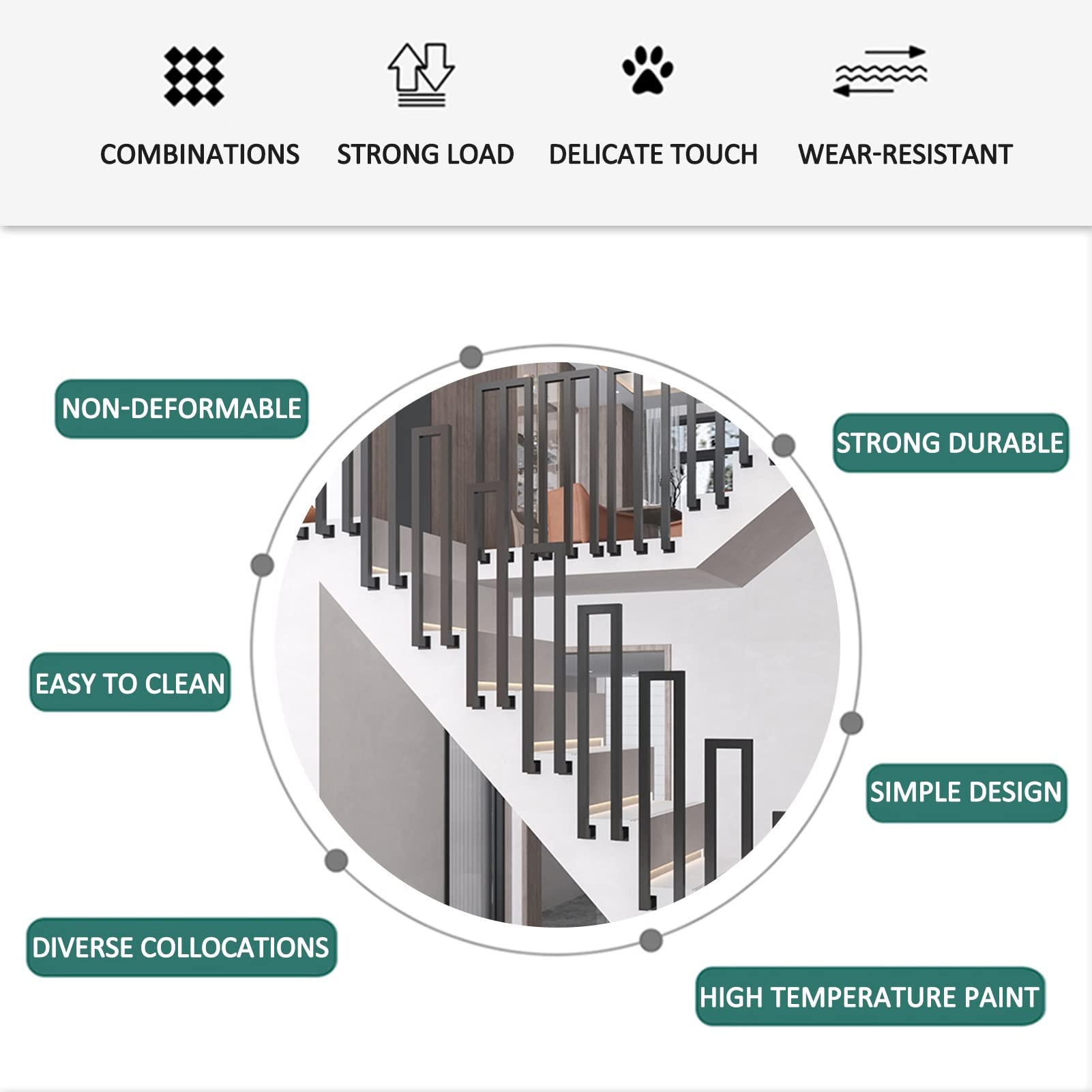 Design Moderno In Ferro Battuto Corrimano Ringhiera Curvo Design Nero Per Applic