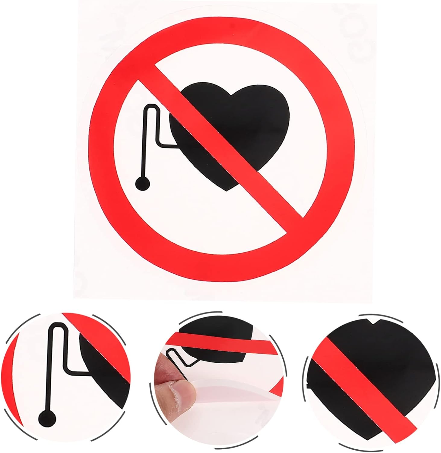 3pcs No Warning Stickers Safety Warning Sign Decals Industrial Signs for Hospitals