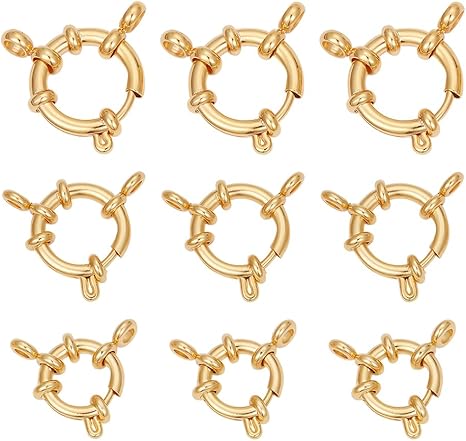 Amazon.com: UNICRAFTALE 9 Pcs 3 Styles Spring Ring Clasps Stainless ...