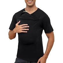 ThusFar Mens Baby Carrier Shirt Dad Shirt for Men Short Sleeve Baby Wearing T-Shirt V Neck Pocket Tee Shirts