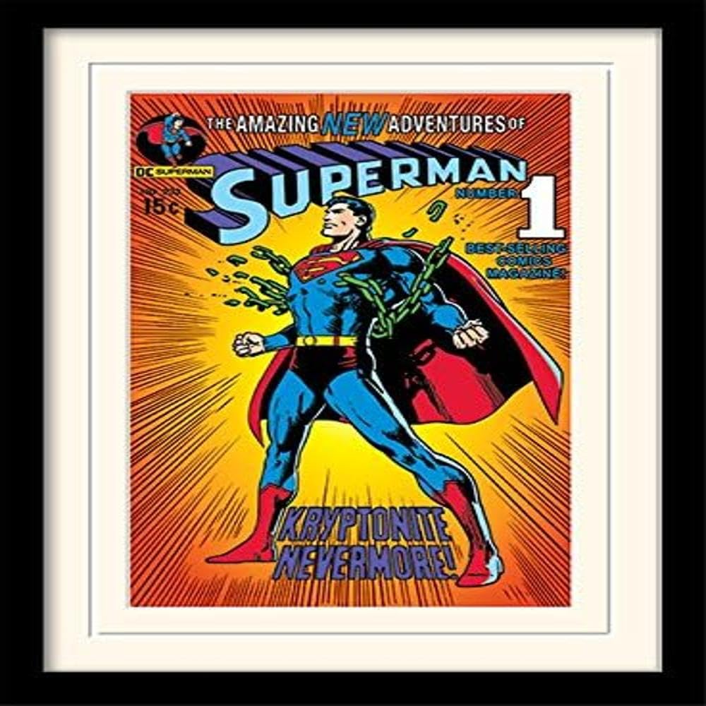 DC Comics MP11077P-PL Superman 30 X 40 cm "Kryptonite" Mounted And Framed Print