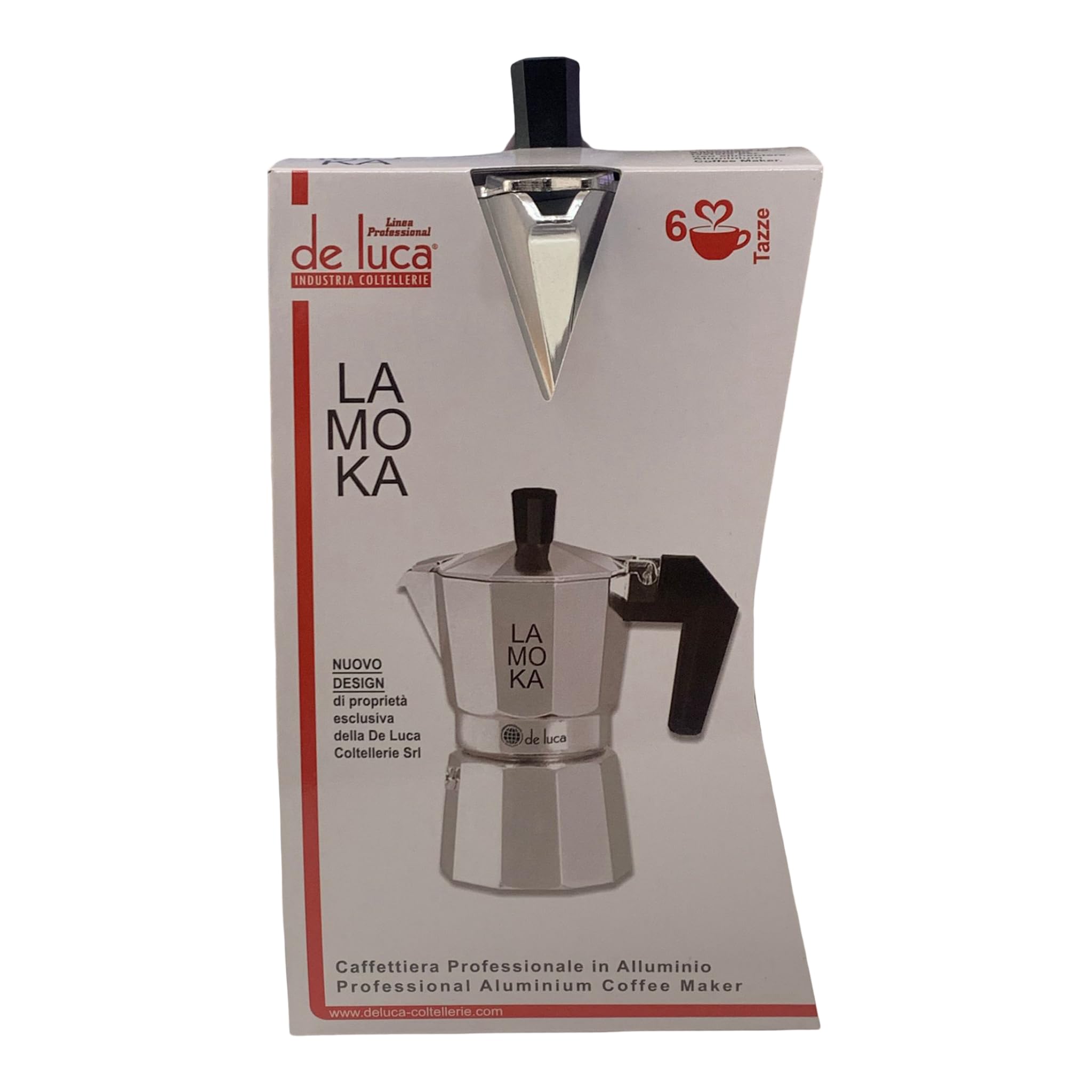 Sicignano Set 6 Caffettiere Moka in Alluminio con Manico Squadrato, Fornitura Stock 6 Pezzi per B&B, Hotel, Ristorazione e Comunità, Macchine Espresso Tradizionali Resistenti (Mezza Tazza)