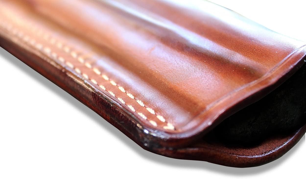 Masc Premium Leather Three Slot Belt Holster with Retention Strap Fits Model 500 X-Frame 7.5-inch, Right Hand Draw, Brown Color #1435#
