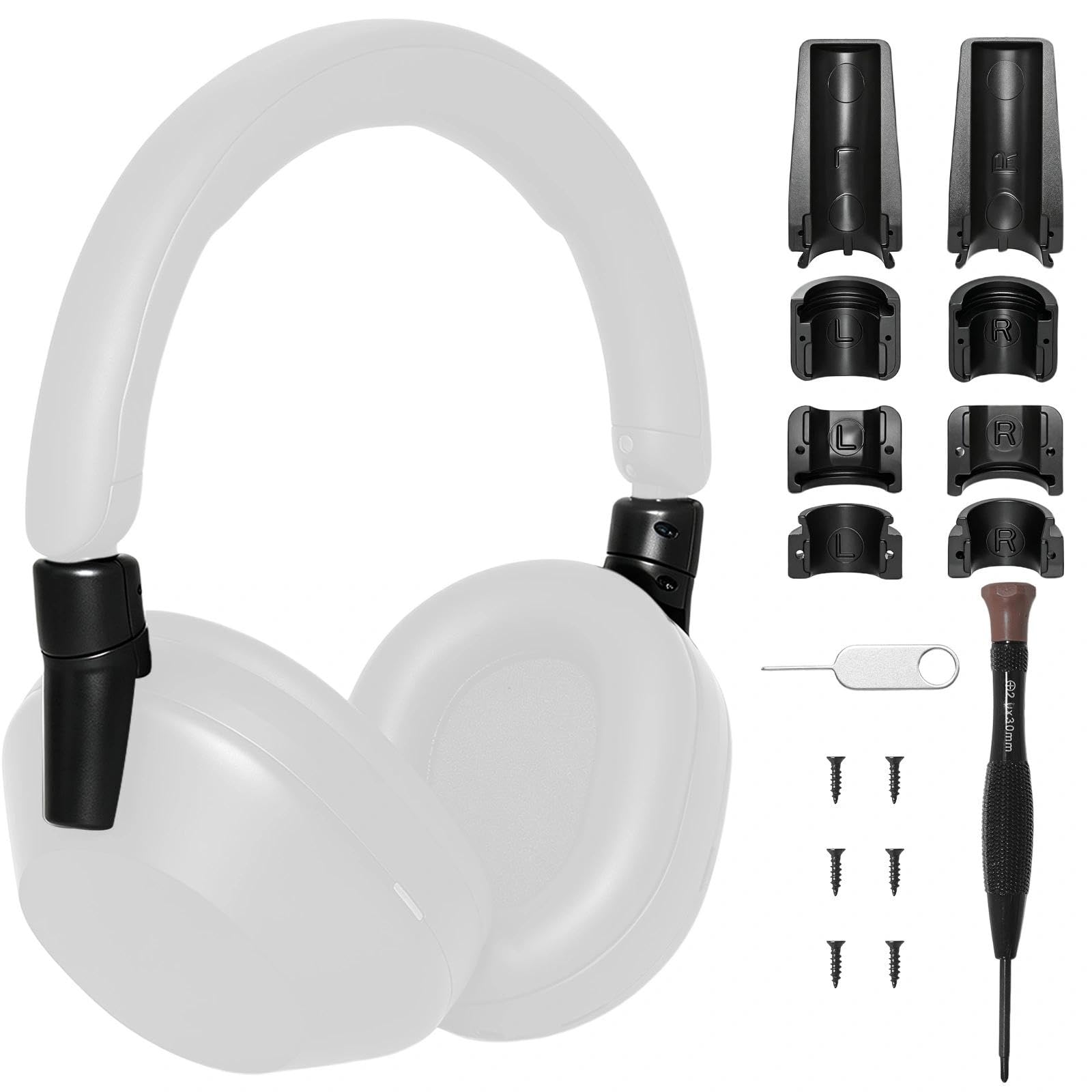 Adhiper Kit di riparazione per cerniera girevole di ricambio per Sony WH | Nero, modellato con precisione per una vestibilità perfetta. Rinforzo ad alta resistenza. Strumenti completi. Facile fai da