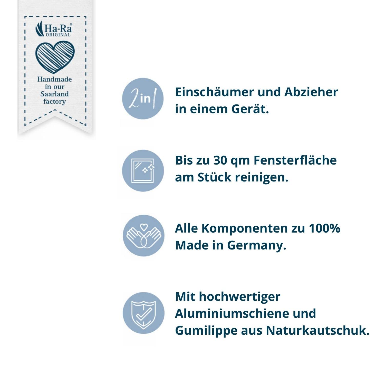 Ha-Ra Fenster-Putz-Set I Fensterwischer 32cm I Konzentrierte Vollpflege 500ml I Rollfix zur perfekten Dosierung I Fenster Reinigungsset I Wischer, Reinigungskonzentrat & leere Rollfix-Flasche