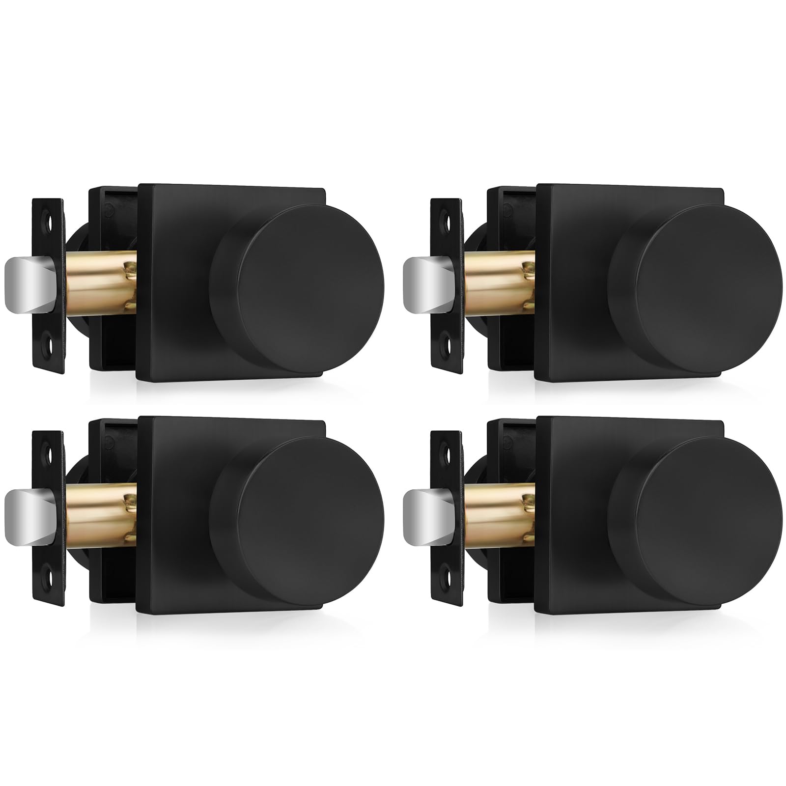 Brushed Gold Door Knobs - 6 Pack Privacy Knobs -18 Brushed Gold Door Knobs - 6 Pack Privacy Knobs -18