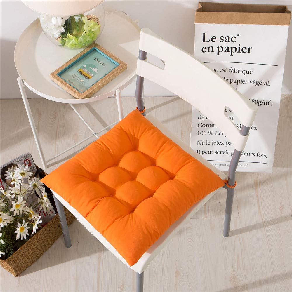 Coussin de chaise de jardin et salon lot de 4 galettes d'assise orange 40x40