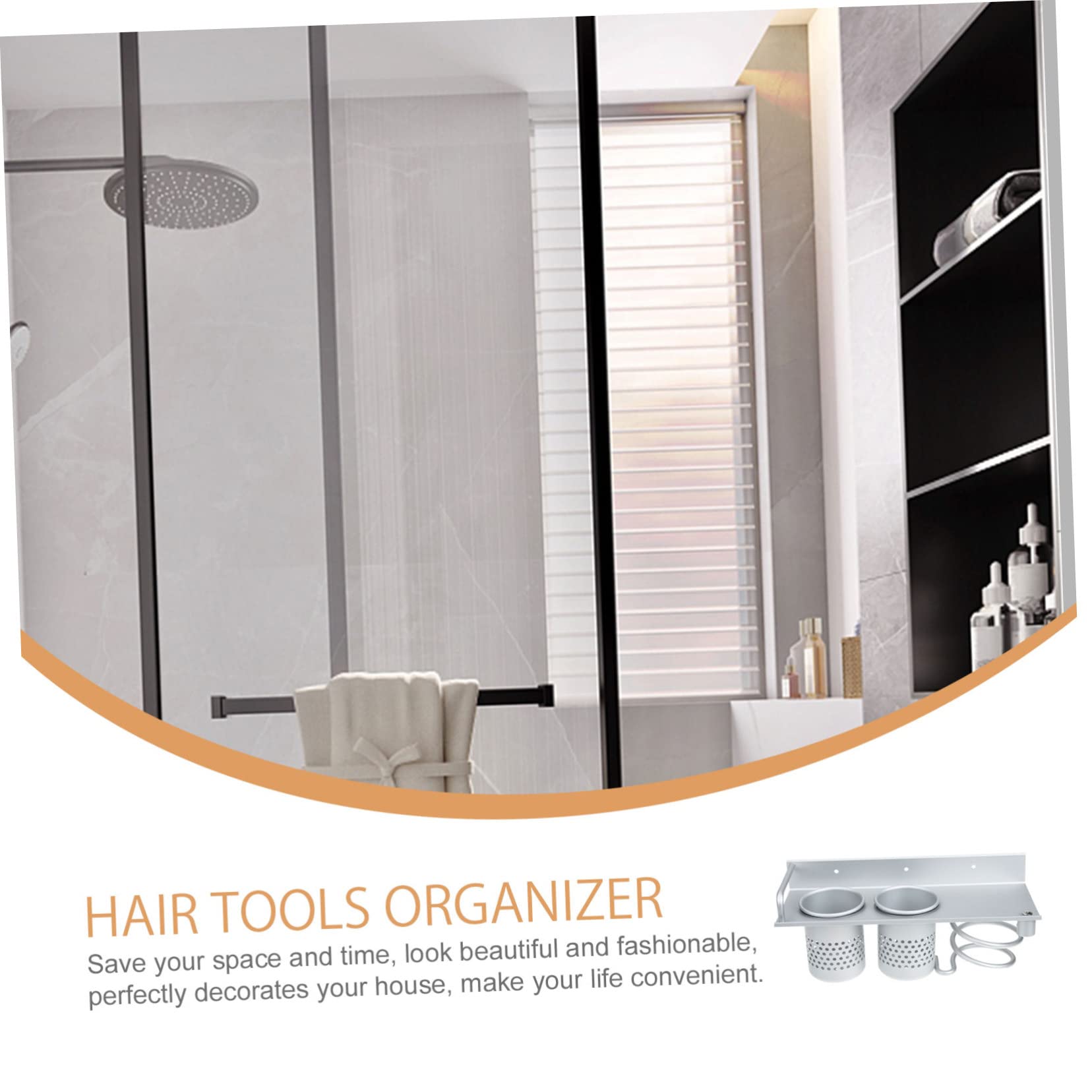 Healeved Haartrocknerhalterung Ohne Bohren Silber Selbstklebender Doppel Haartrocknerständer Aus Metall Wand Organizer Für Badezimmer Und Haarstyling Zubehör