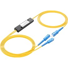 SC UPC 1X2 Fiber Optical Splitter,1x2 FBT Singlemode Optical Splitter Module for Fibre Optical Communication System,Fiber Optic LANTotal Length 2M