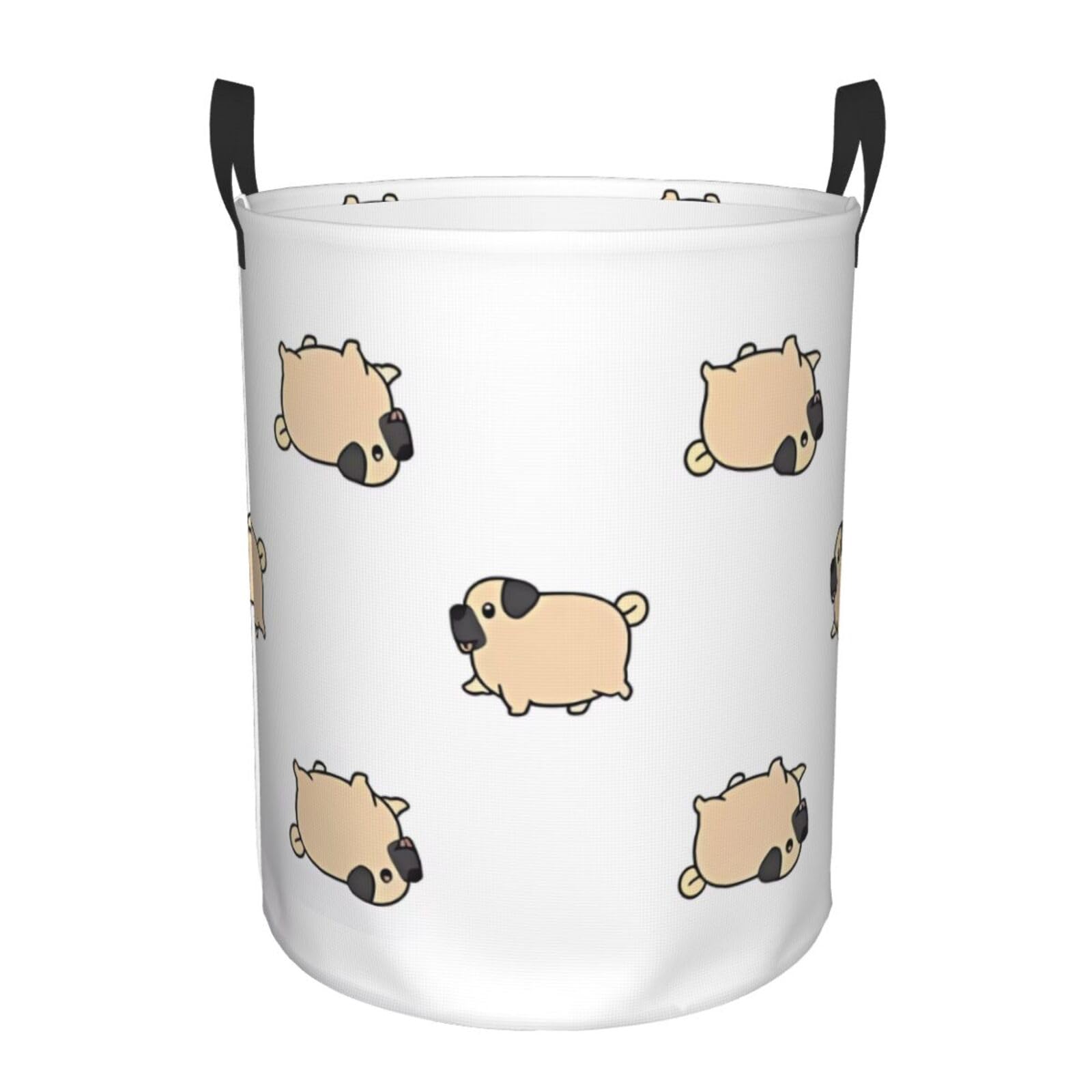 S Circular Hamper Pug Print for Dirty Clothes