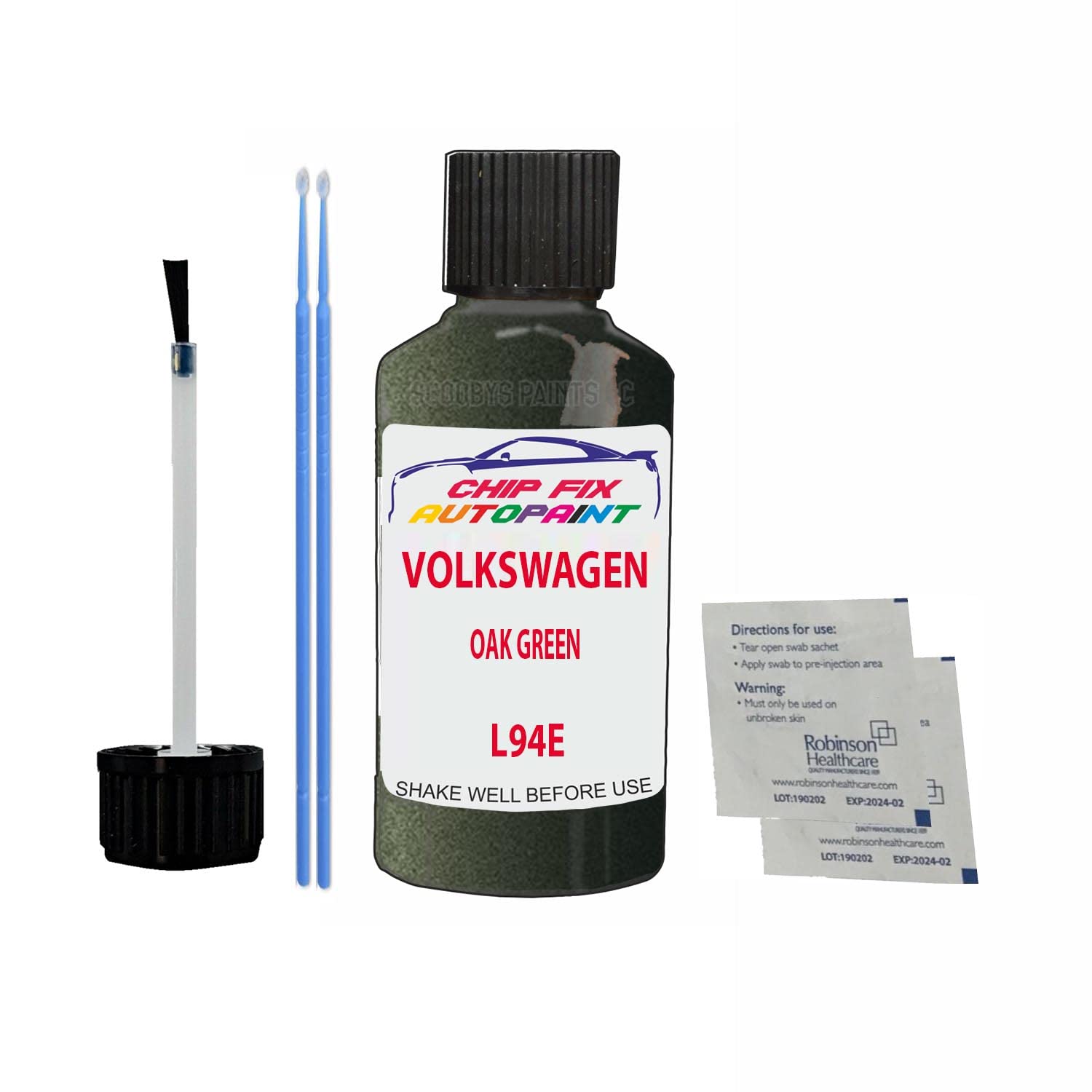 Scoobys Paints Back In The Mix Oak Green Touch Up Paint For Volkswagen/Vw Golf L94e 1979-2000 30Ml Bottle Brush Scratch Stone Chip Repair Pen