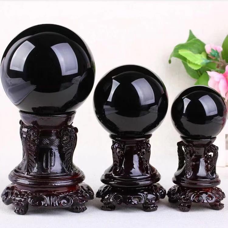 Boule d'obsidienne noire 60mm pour décoration intérieure