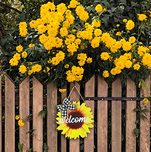 Sunflower Door Sign Summer Welcome Door Hanger For Front Door Decoration Door Sign Sunflower 12Inch Welcome Wood Wreaths Door Hanging Farmhouse Porch Wall Decor Indoor Outdoor #TOP4